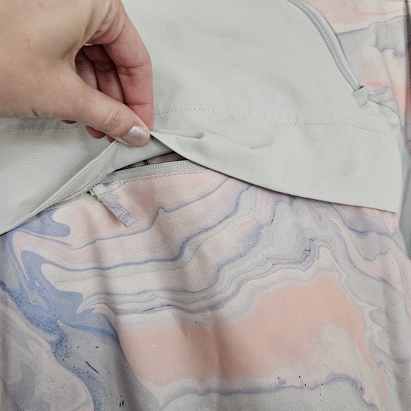 Roxy Chloe Kim Women's Large Pink Blue Pastel Marble Patterned Coat Skiing Snow - Picture 5 of 12